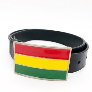 💰SOLD Rasta Buckle Leather Belt